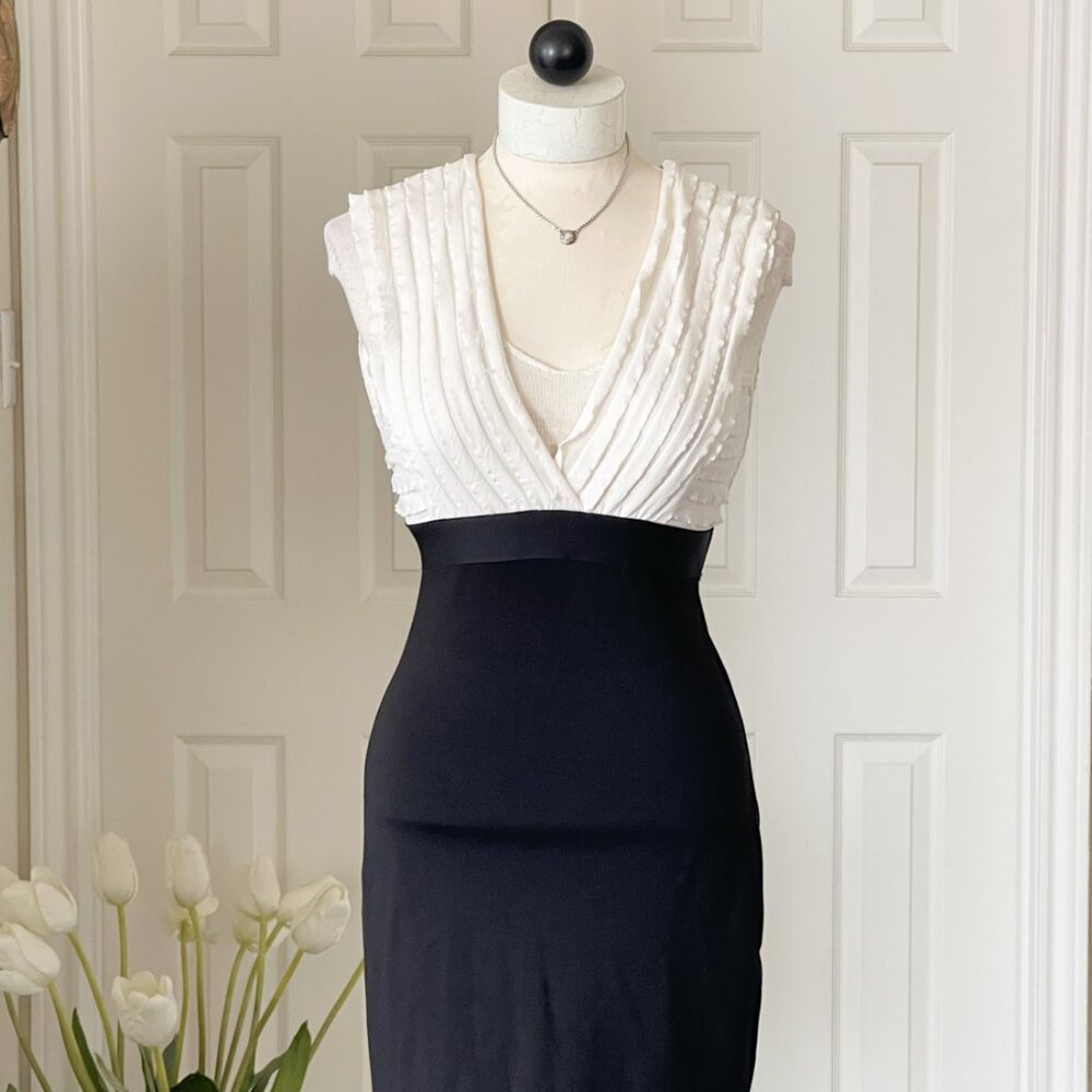 NWT Max Studio Dress Women's Bodycon Ruffle Mini Stretch SIZE S